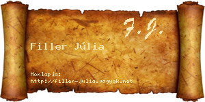 Filler Júlia névjegykártya
